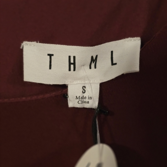 THML Burgundy Puff Sleeve Shift Dress - Picture 3 of 4